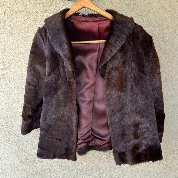 Vintage dark rich brown ranch mink fur coat short gorgeous - Picture 3 of 16